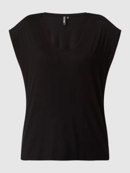 T-shirt z dodatkiem streczu model ‘Billo’ Pieces czarna