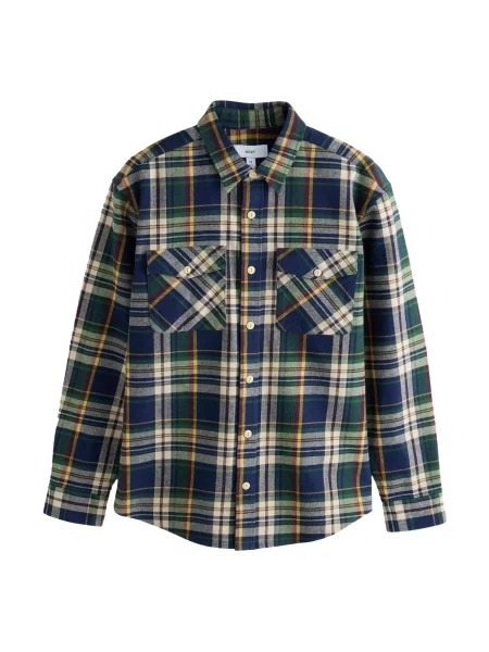 Next Cămașă deschis / bleumarin / verde bej