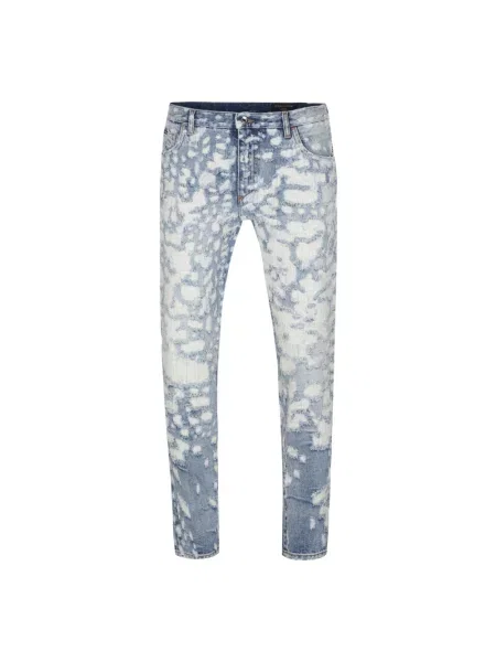 Lniane jeansy Dolce And Gabbana niebieskie