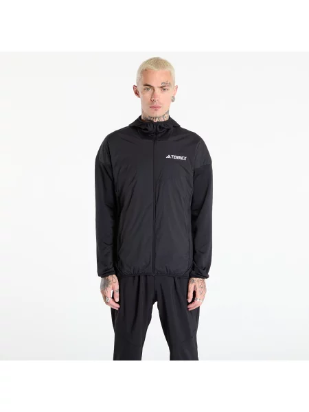 Флийс суичър с качулка Adidas Terrex с качулка черно