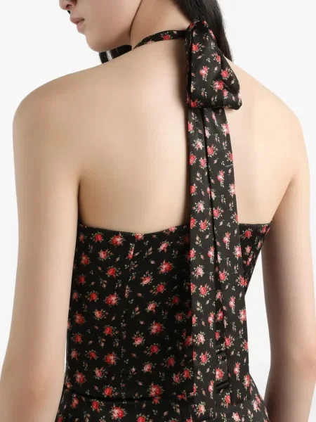 Rochie mini Dolce & Gabbana cu model floral cu imagine de costum negru