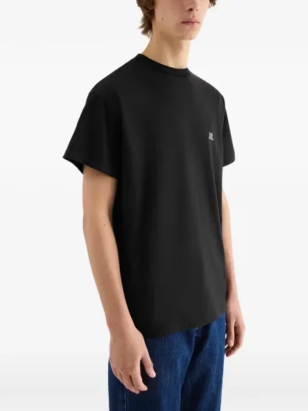 Tricou Jil Sander cu broderie negru