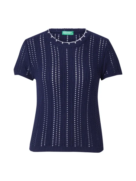 UNITED COLORS OF BENETTON Pulover bleumarin alb