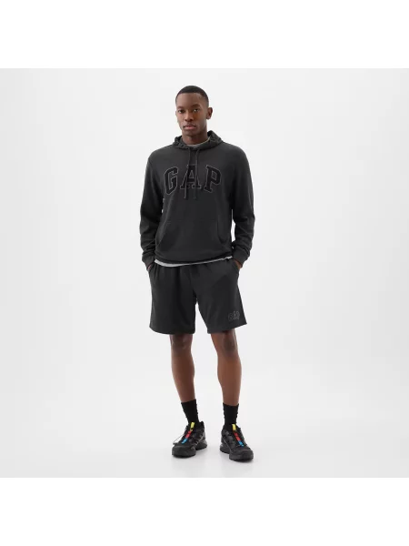 Šortky GAP French Terry Logo Shorts Charcoal Heather Grey XL šedé