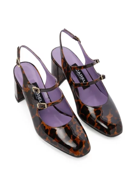Pantofi cu toc Carel Paris cu imagine cu model leopard slingback maro