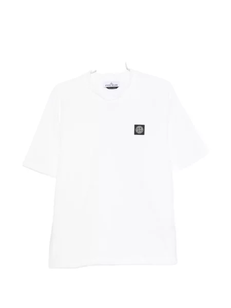 Tricou Stone Island cu strasuri alb