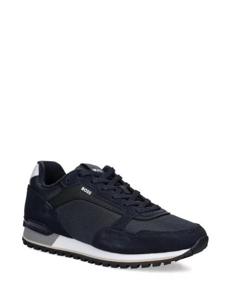 Sneakerși Boss din piele de căprioară albastru
