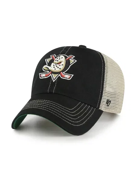 Шапка с козирка 47 brand NHL Anaheim Ducks с изчистен дизайн черно