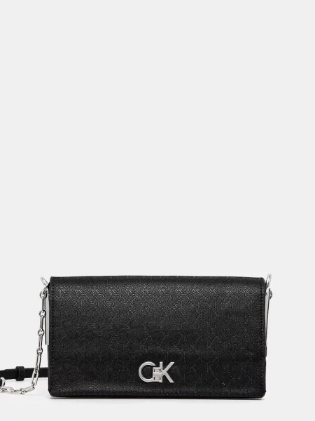 Mała torebka crossbody Calvin Klein skórzana czarna