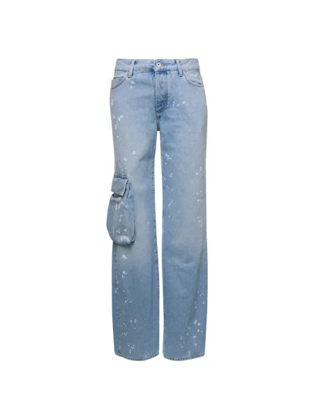 Jeansy Off-white z wysoką talią białe
