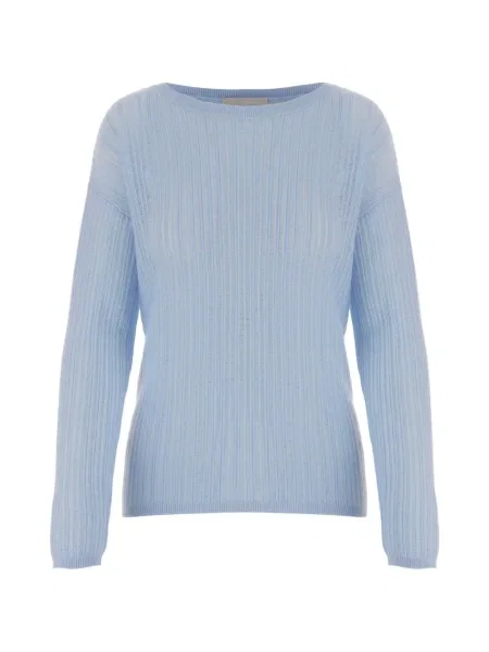 Pulover Allude cu decolteu rotund albastru