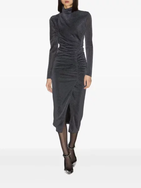 Rochie midi Marant Etoile drapată până la genunchi de costum gri