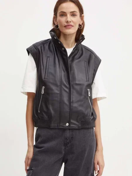 Vestă Pinko din piele negru