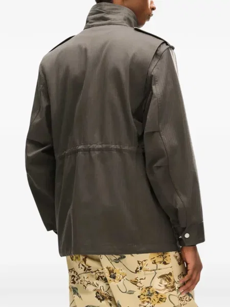 Geacă Kenzo cu model herringbone verde