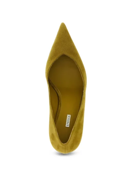 Pantofi cu toc Le Silla cu decolteu în V verde