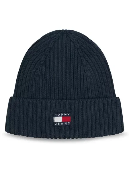 Tommy Jeans czapka beanie niebieska