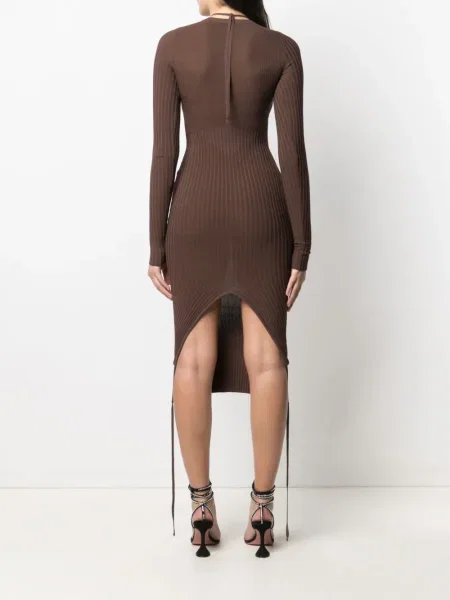 Rochie Andreadamo tricotate de costum maro