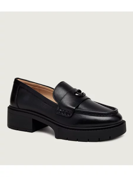 Pantofi loafer Coach din piele slip-on negru
