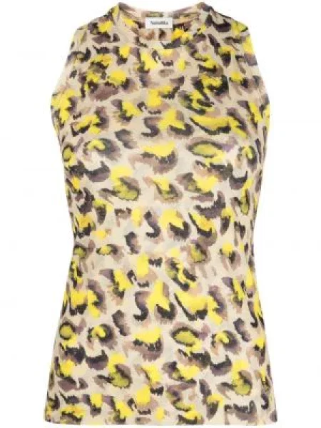 Top Nanushka cu imagine cu model leopard