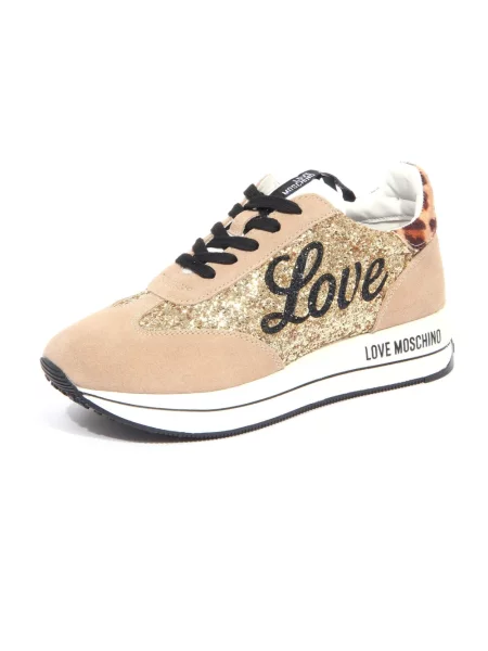 Sneakersy Moschino skórzane żółte