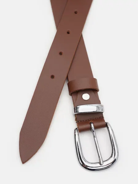 Кожаный ремень Borsa Leather с ремешками коричневый
