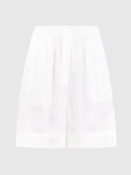 Шорти із шовку з логотипом Dolce&gabbana білі