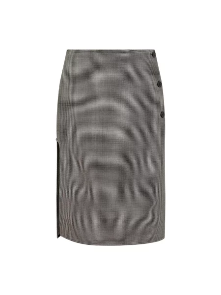 Spódnica midi Courreges w pepitkę szara