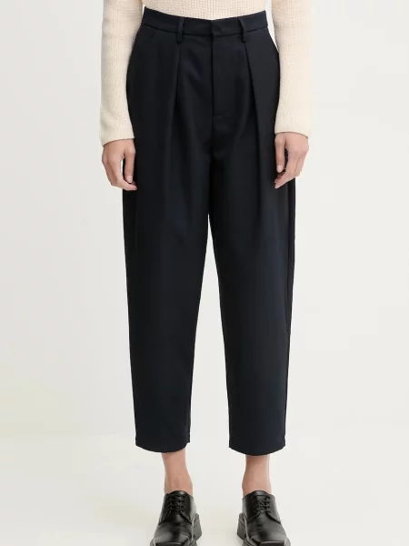Marc O'Polo pantaloni bleumarin fason țigaretă high waist