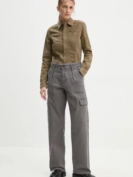 Джинсова сорочка G-Star Raw regular класичний комір зелений