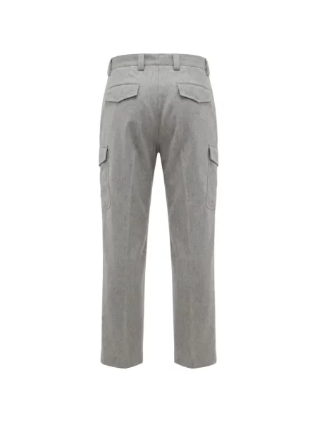 Pantaloni cargo Brunello Cucinelli de lână gri