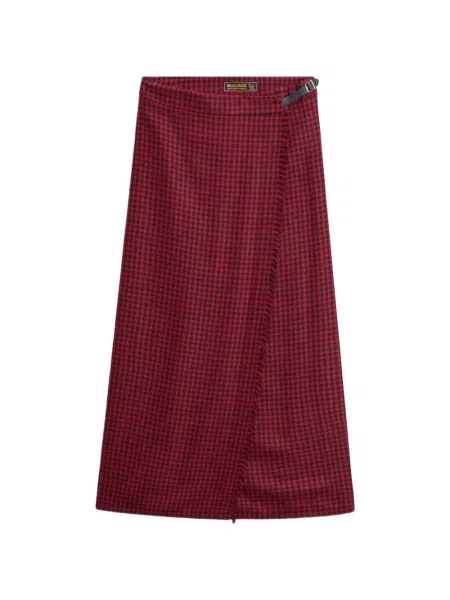 Fustă midi Woolrich în carouri roșu