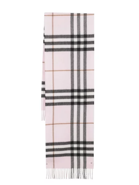 Καρό κασκόλ Burberry κασμίρ ροζ
