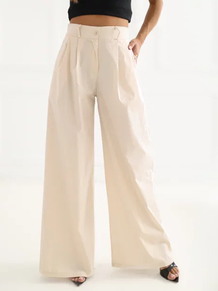 Pantaloni palazzo Rue Paris bej