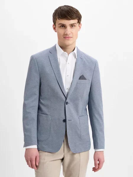 Finshley & Harding kurtka casualowa Maarten Mężczyźni Modern Fit marmurkowy 27 niebieski