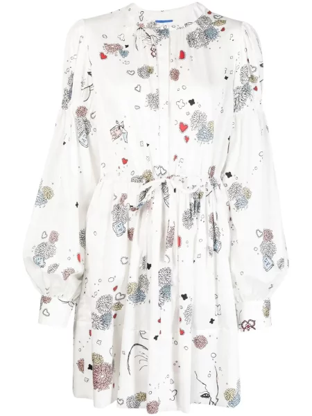 Rochie mini Macgraw cu imagine de costum alb