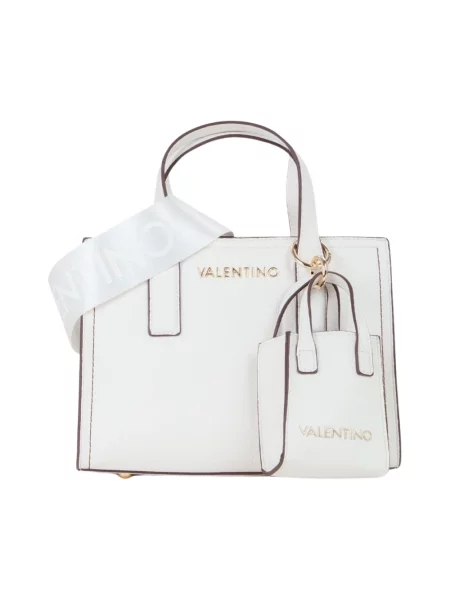 Lniana shopperka Valentino By Mario Valentino biała