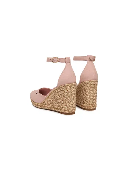 Espadrilės Tommy Hilfiger Flag High Wedge Espad Closed Toe rožinė