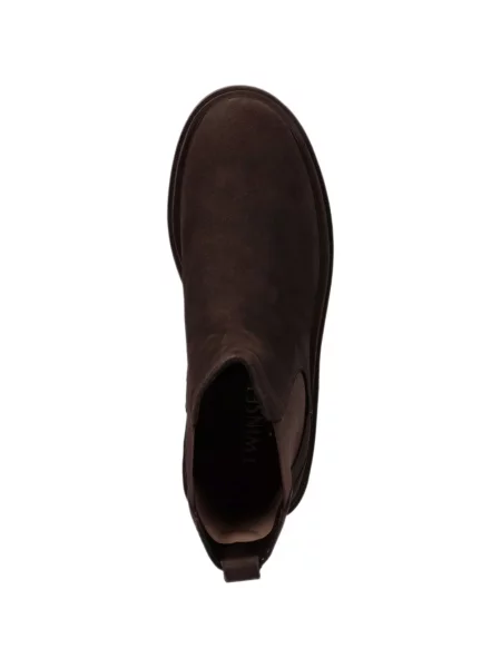 Botine chelsea Twinset din piele maro