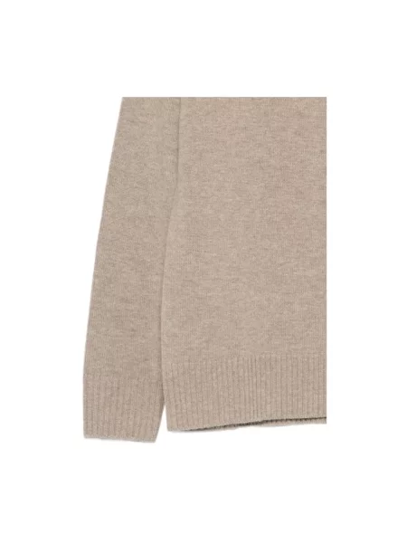 Lniany sweter z golfem Seventy beżowy