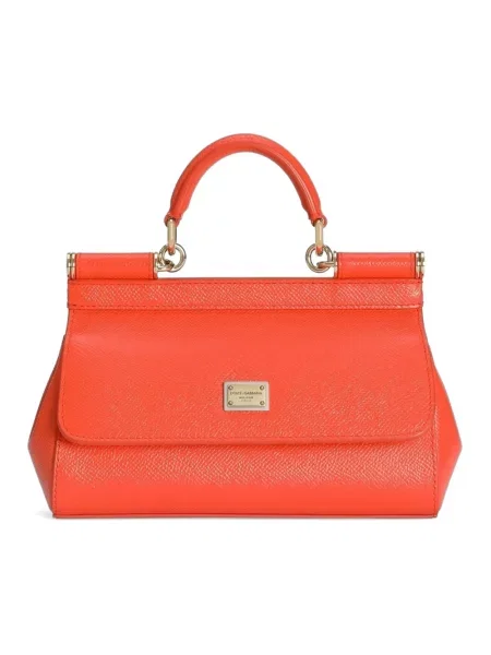 Torebka Dolce And Gabbana skórzana pomarańczowa