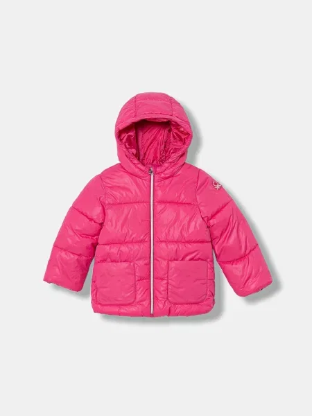 United Colors of Benetton krátka bunda detská ružová