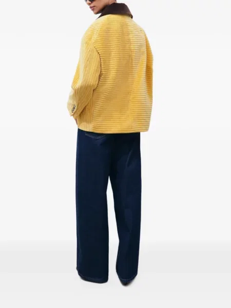 Geacă Tory Burch de catifea cord galben
