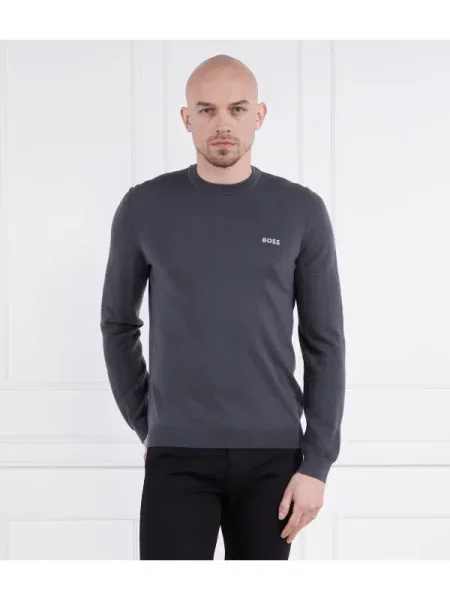 BOSS GREEN de lână pulover romar gri