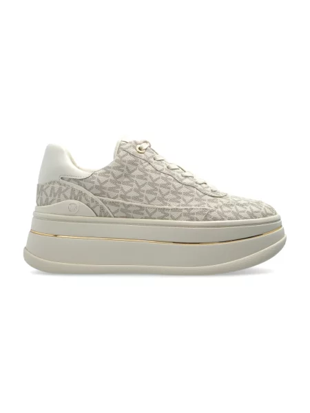 Sneakersy Michael Kors na platformie skórzane beżowe
