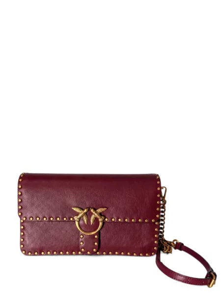 Geanta crossbody Pinko din piele cu tepi roșu