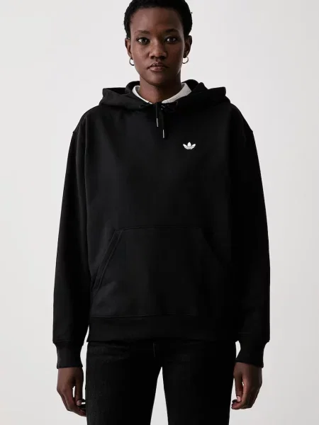 Adidas Originals hanorac cu glugă pentru femei cu Essentials negru