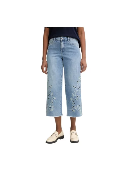 Joseph Ribkoff jeansy wide leg niebieskie