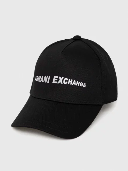 Armani Exchange șapcă de baseball din cu imprimeu negru