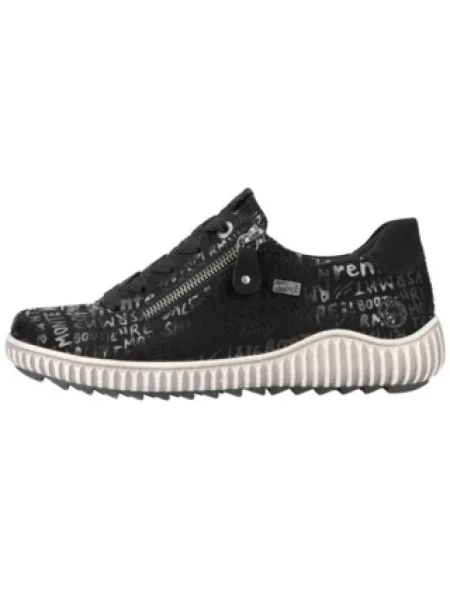 Sneakersy Remonte z napisami czarne