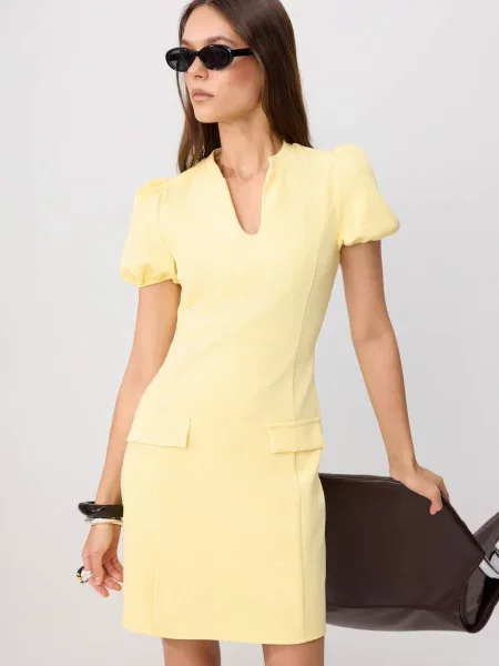 Trendyol Rochie pastel galben